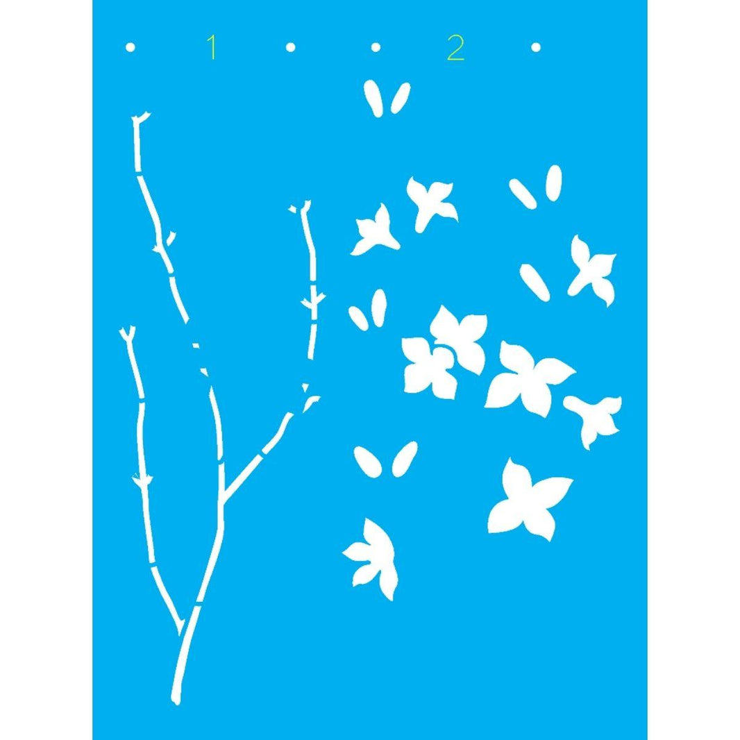 Stencil OPA 15x20 3309 Galhos com Flores II - Palácio da Arte