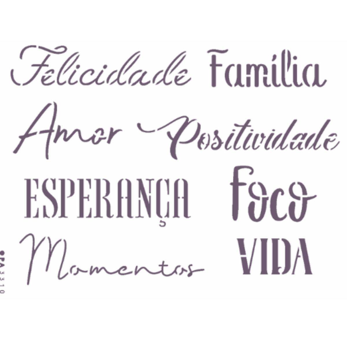 Stencil OPA 15x20 3310 Palavras Lettering II - Palácio da Arte