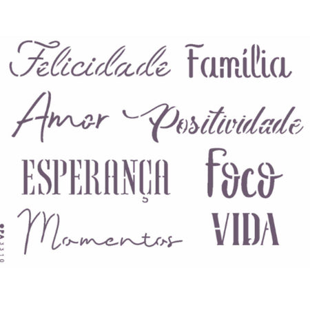 Stencil OPA 15x20 3310 Palavras Lettering II - Palácio da Arte