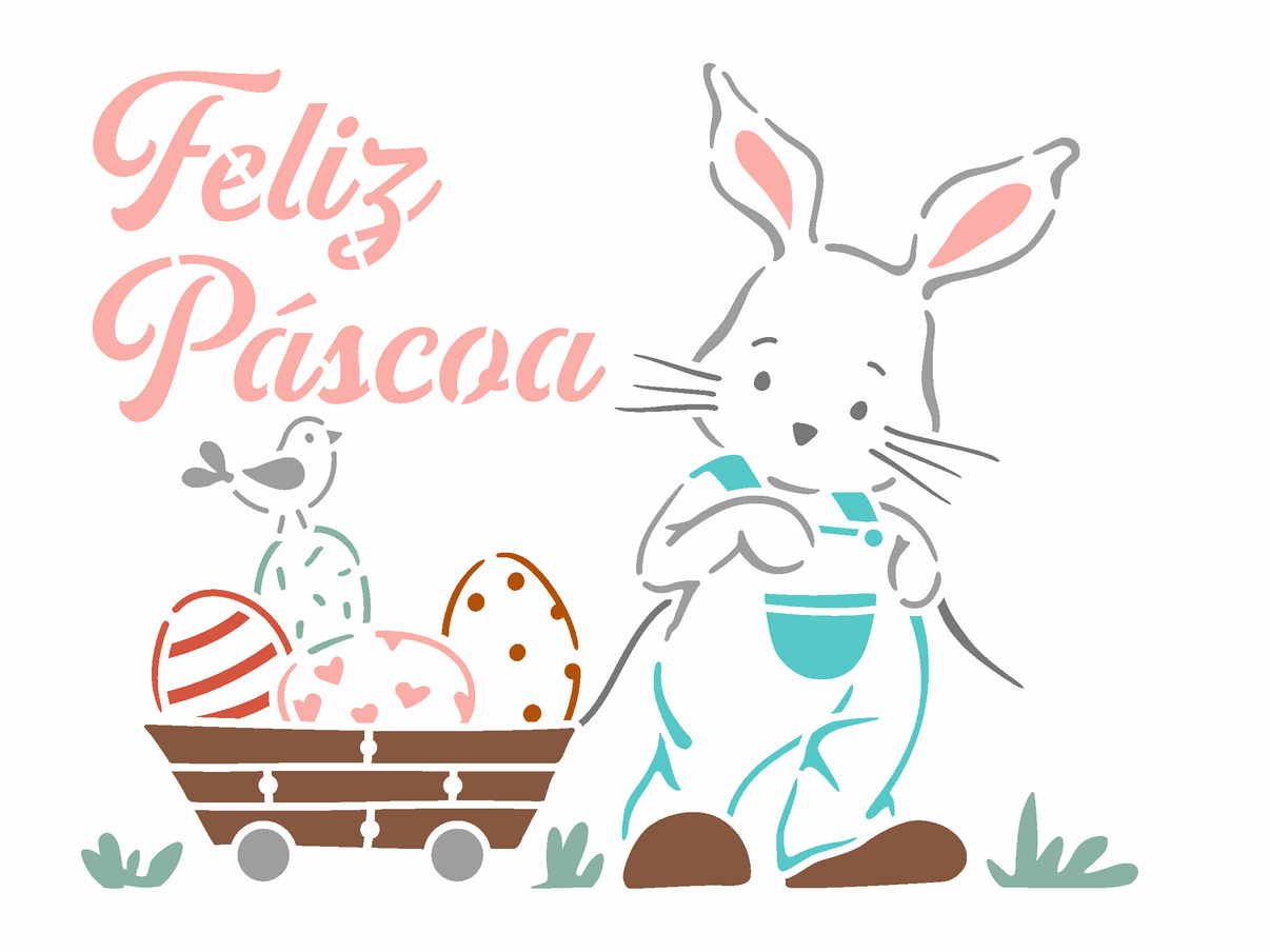 Stencil OPA 15x20 3640 Feliz Páscoa III - Palácio da Arte