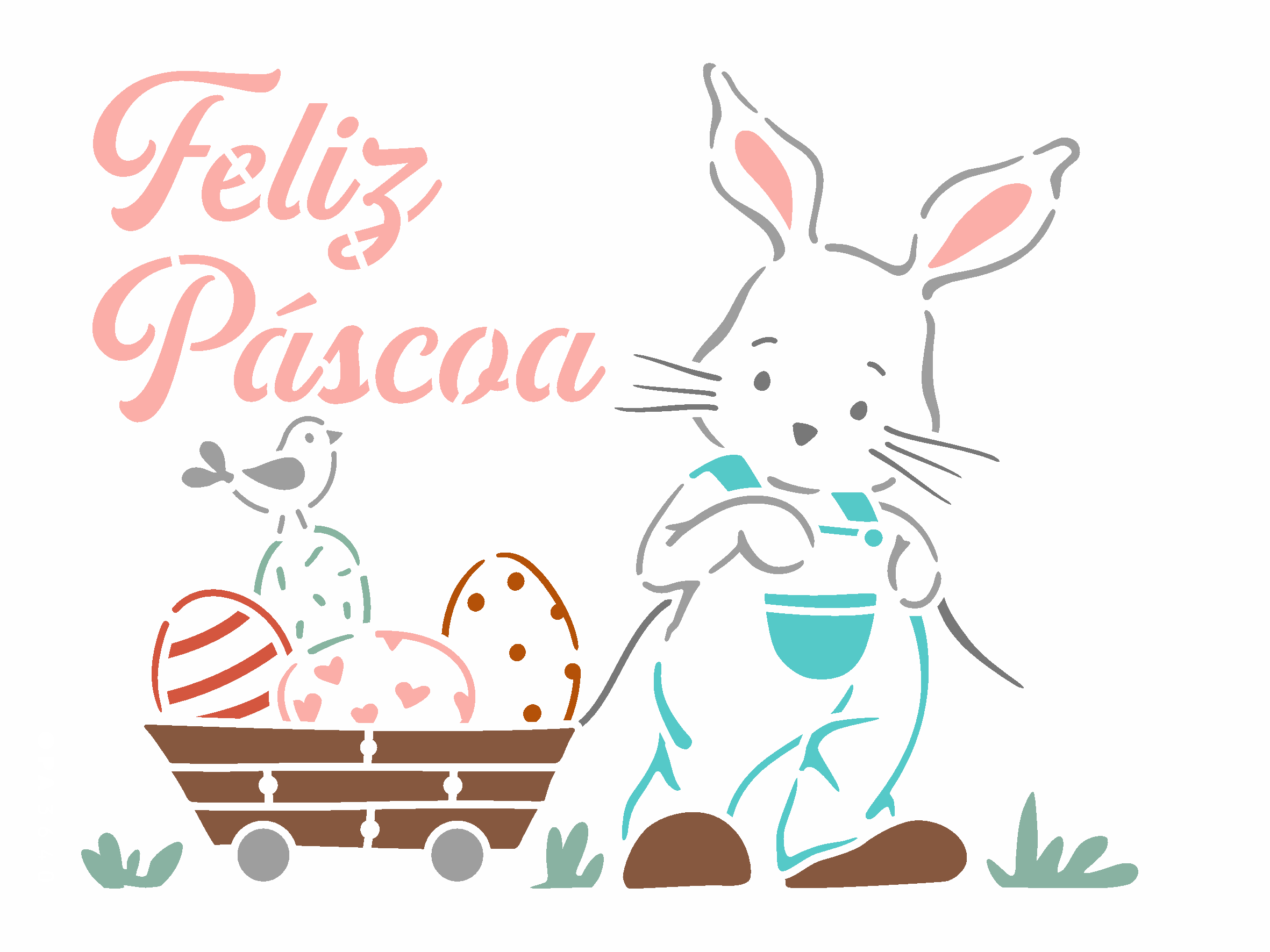 Stencil OPA 15x20 3640 Feliz Páscoa III - Palácio da Arte