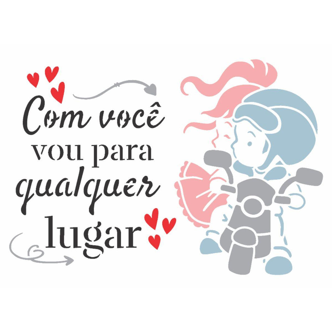 Stencil OPA 15x20 Dia dos Namorados 3259 Frase com Você - Palácio da Arte