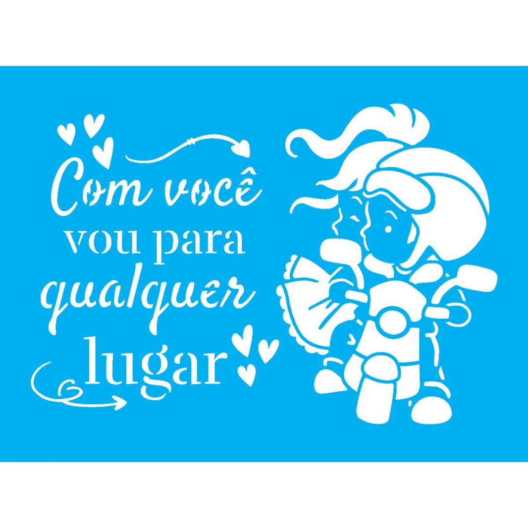 Stencil OPA 15x20 Dia dos Namorados 3259 Frase com Você - Palácio da Arte