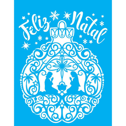 Stencil OPA 15x20 Natal 3283 Bola de Natal Manjedoura - Palácio da Arte