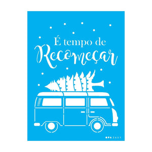 Stencil OPA 15x20 Natal 3451 Kombi Natalina - Palácio da Arte