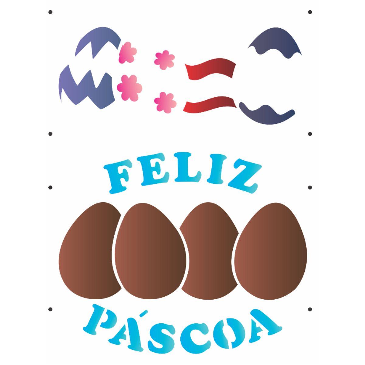 Stencil OPA 15x20 Páscoa 1910 Feliz Páscoa - Palácio da Arte