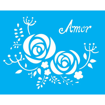 Stencil OPA 20x25 1407 Flores Retrô - Palácio da Arte