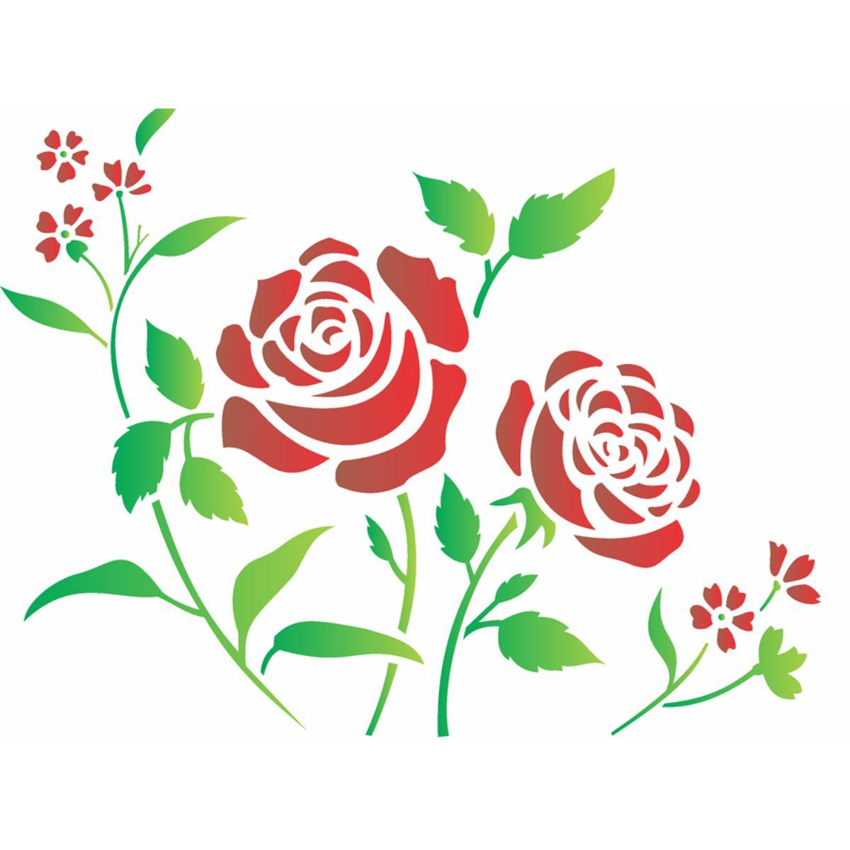 Stencil OPA 20x25 1408 Flores Roseira - Palácio da Arte