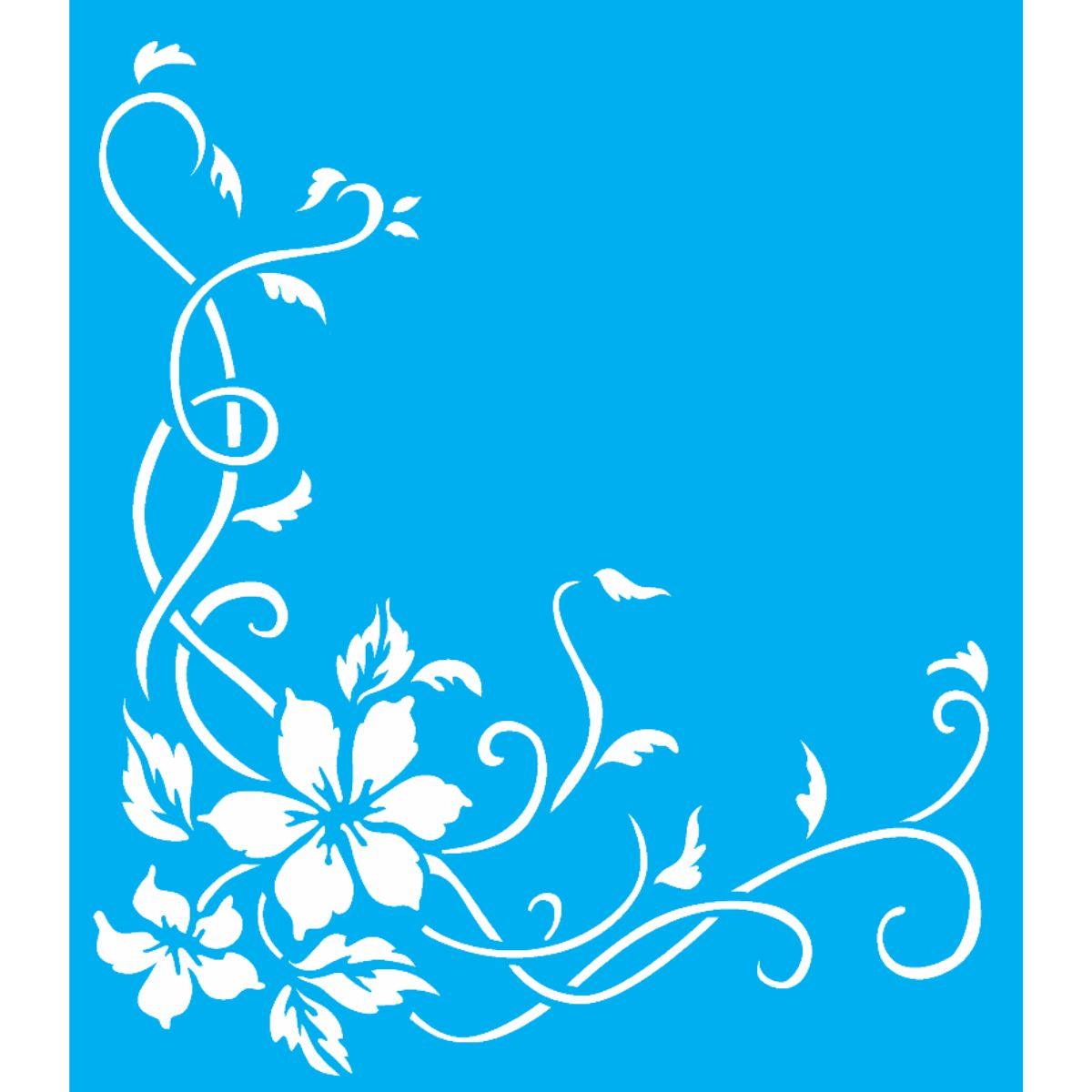 Stencil OPA 20x25 2263 Cantoneira Flores e Ramos - Palácio da Arte