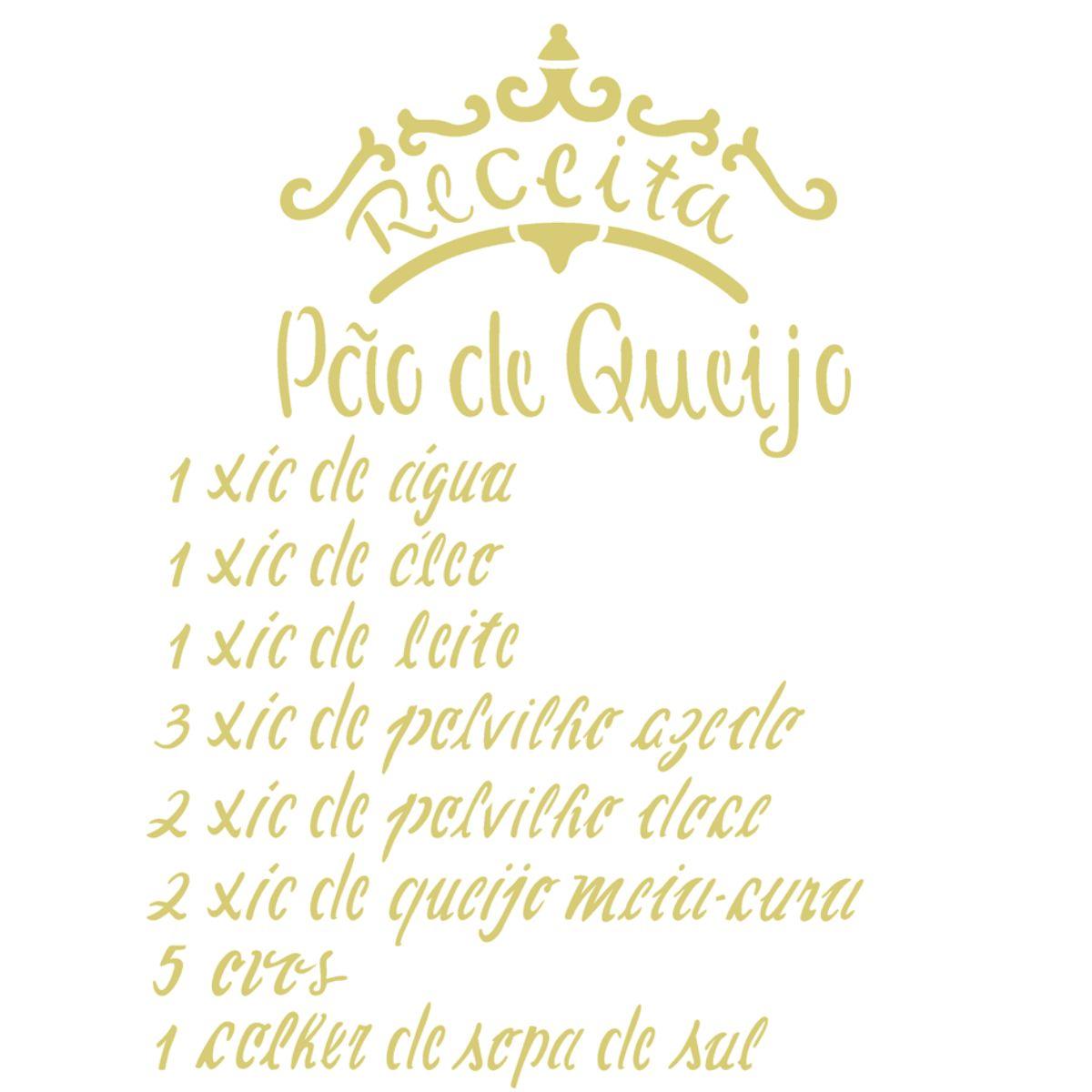 Stencil OPA 20x25 2287 Receita Pão de Queijo - Palácio da Arte