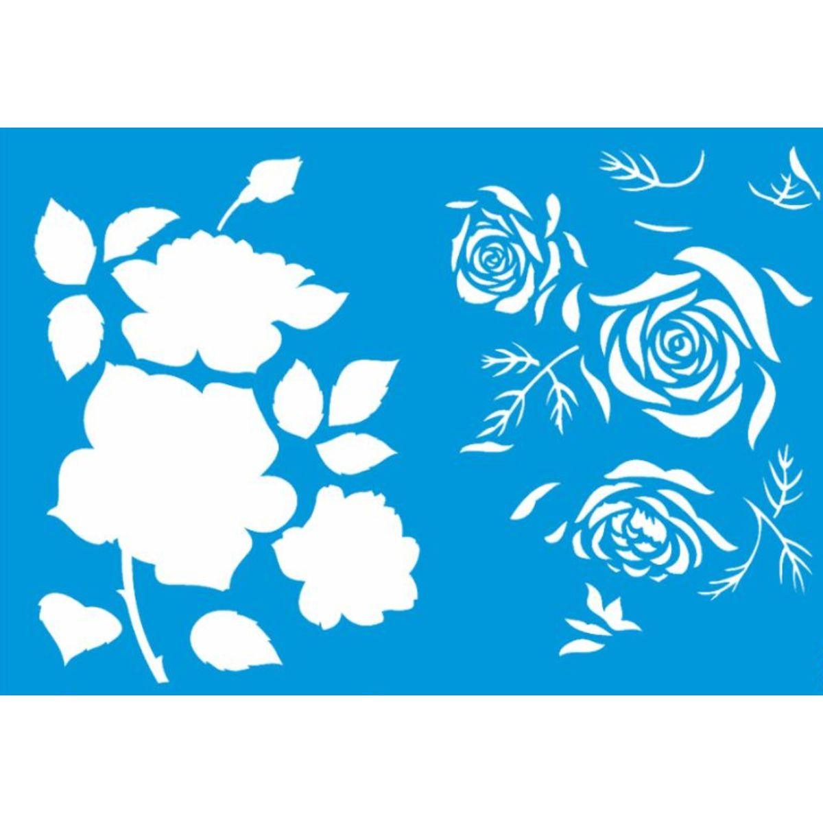 Stencil OPA 20x25 2360 Flor Rosas - Palácio da Arte