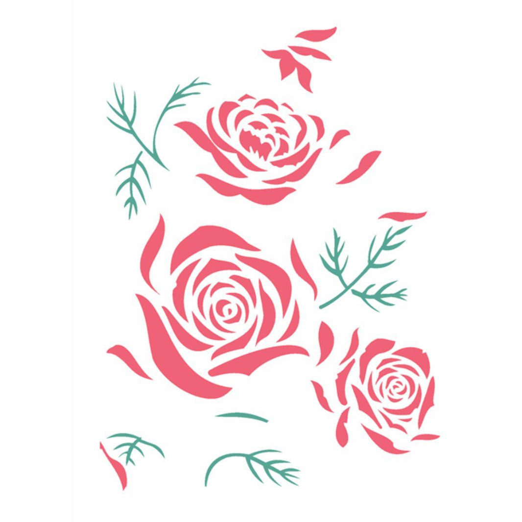 Stencil OPA 20x25 2360 Flor Rosas - Palácio da Arte