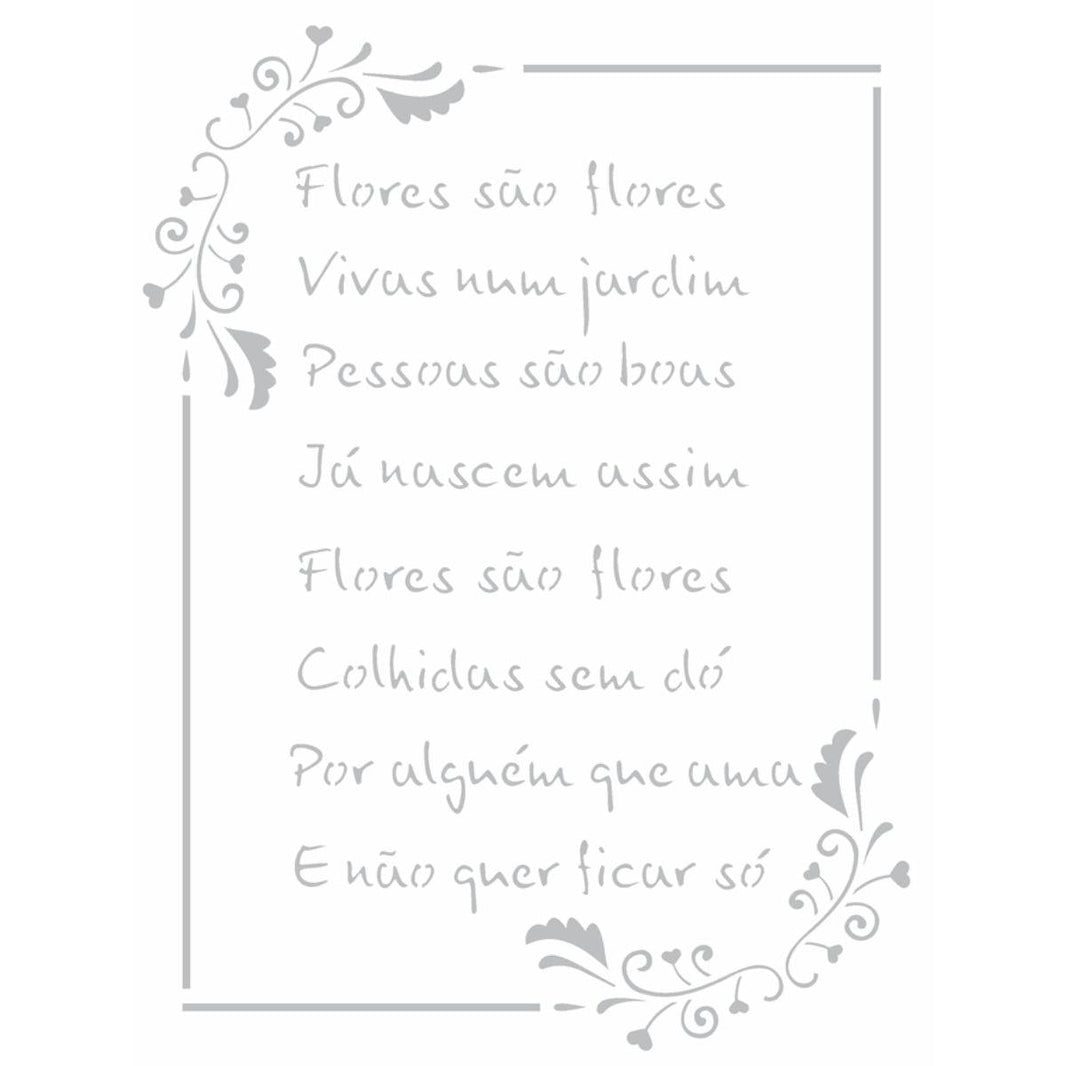 Stencil OPA 20x25 2449 Poema Flores - Palácio da Arte