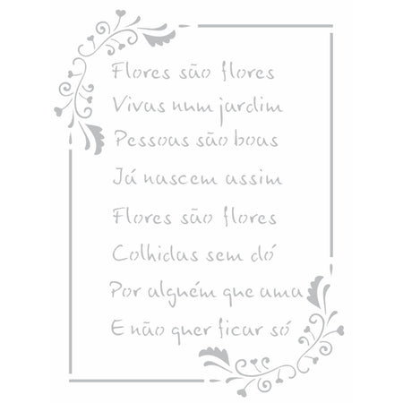 Stencil OPA 20x25 2449 Poema Flores - Palácio da Arte