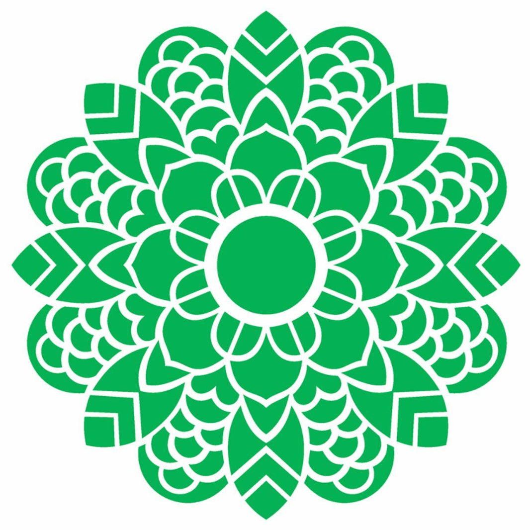 Stencil OPA 20x25 2462 Mandala Flor Folhas - Palácio da Arte