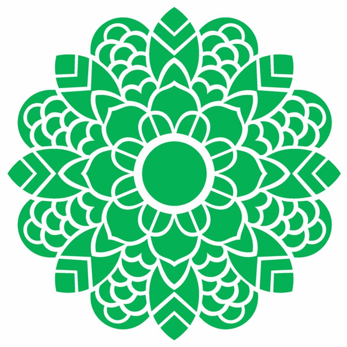 Stencil OPA 20x25 2462 Mandala Flor Folhas - Palácio da Arte