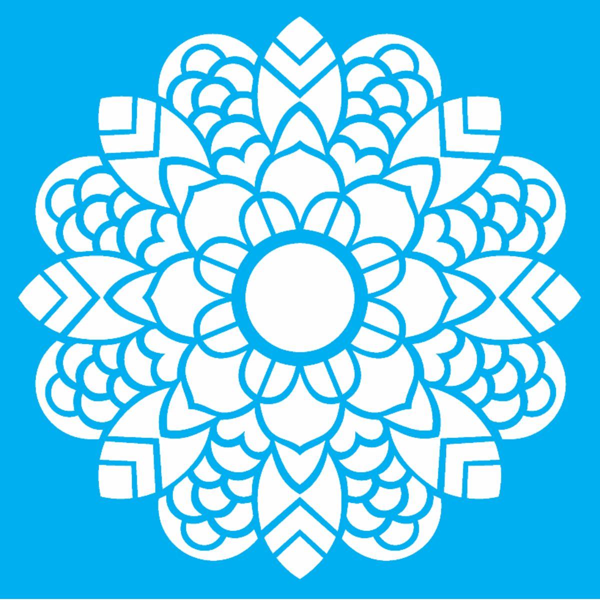 Stencil OPA 20x25 2462 Mandala Flor Folhas - Palácio da Arte