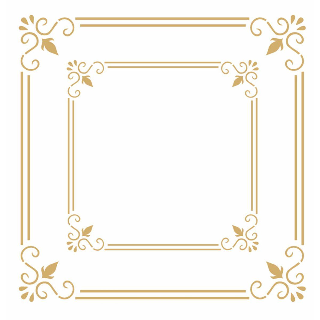 Stencil OPA 20x25 2465 Moldura Quadrada Dupla - Palácio da Arte