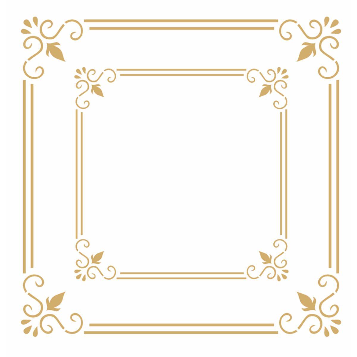 Stencil OPA 20x25 2465 Moldura Quadrada Dupla - Palácio da Arte