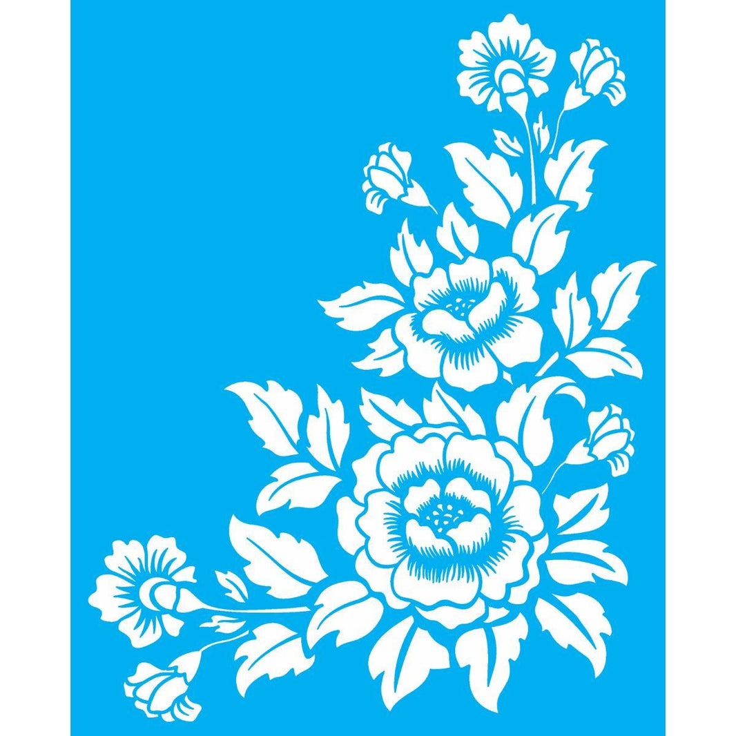 Stencil OPA 20x25 2582 Cantoneira Flores - Palácio da Arte