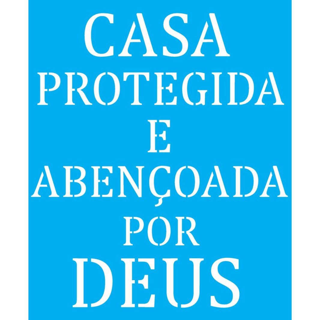 Stencil OPA 20x25 2716 Frase Casa Protegida - Palácio da Arte