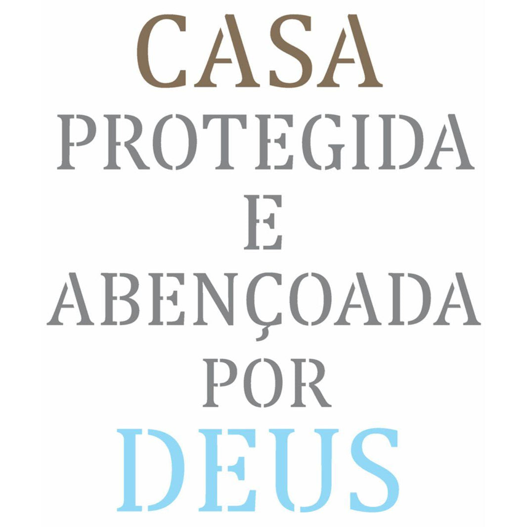 Stencil OPA 20x25 2716 Frase Casa Protegida - Palácio da Arte