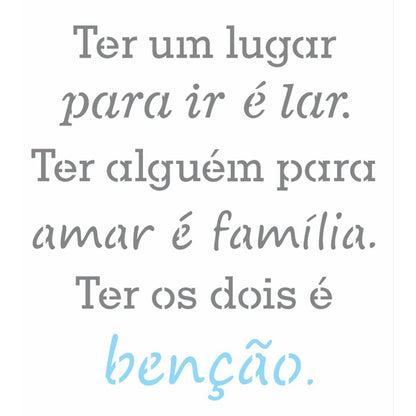 Stencil OPA 20x25 2725 Frase Benção - Palácio da Arte