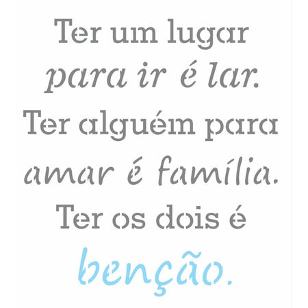 Stencil OPA 20x25 2725 Frase Benção - Palácio da Arte