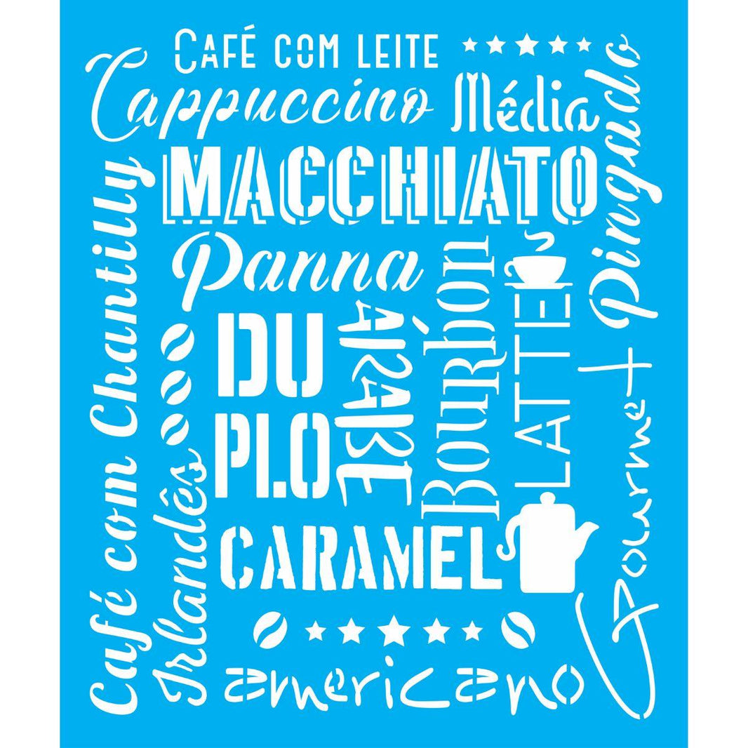 Stencil OPA 20x25 2849 Culinária Estamparia Café - Palácio da Arte