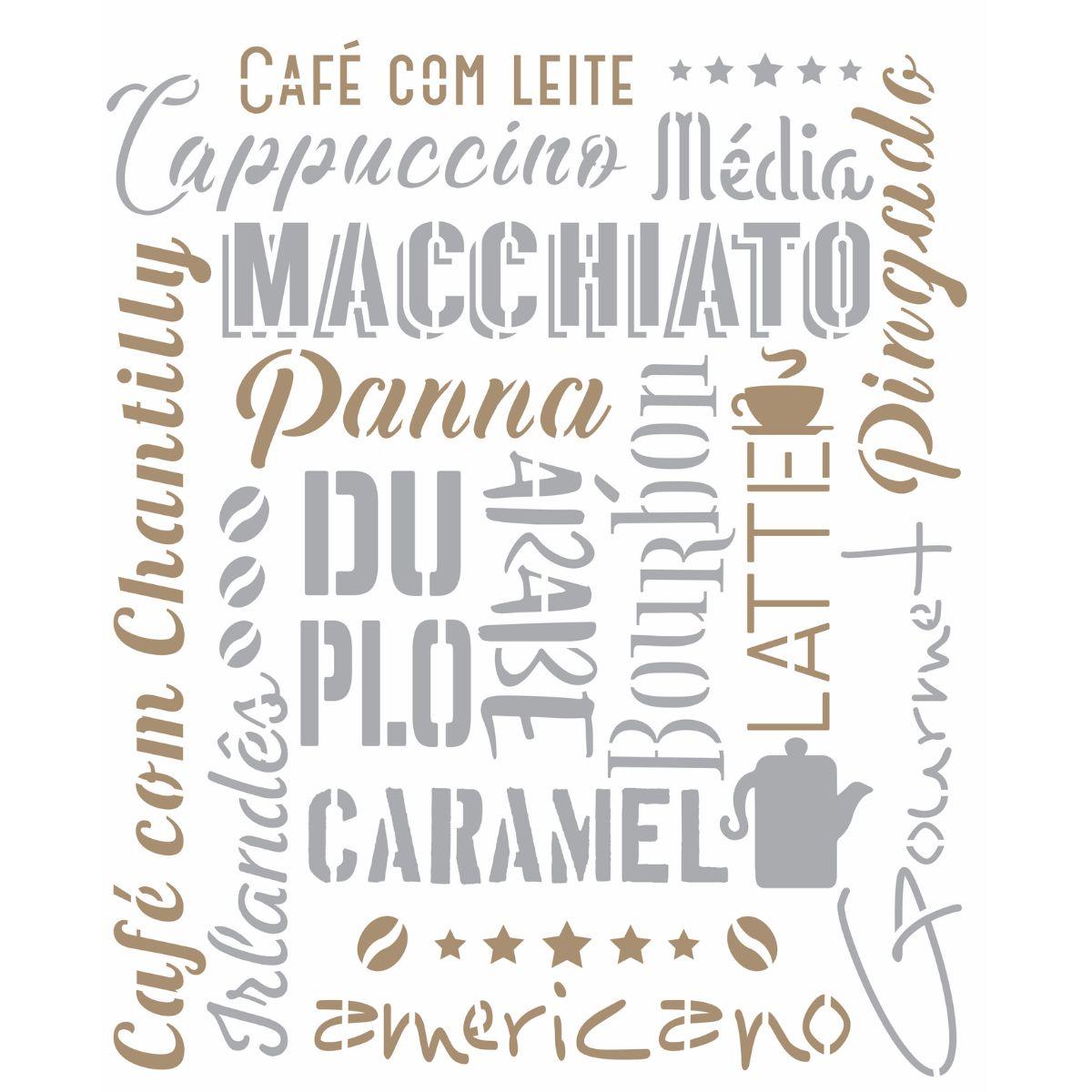 Stencil OPA 20x25 2849 Culinária Estamparia Café - Palácio da Arte