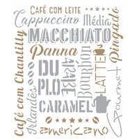 Stencil OPA 20x25 2849 Culinária Estamparia Café - Palácio da Arte