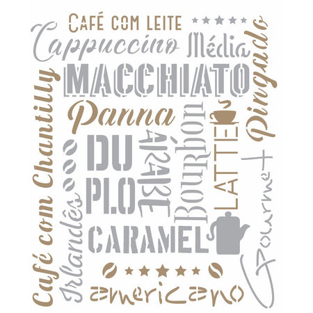 Stencil OPA 20x25 2849 Culinária Estamparia Café - Palácio da Arte
