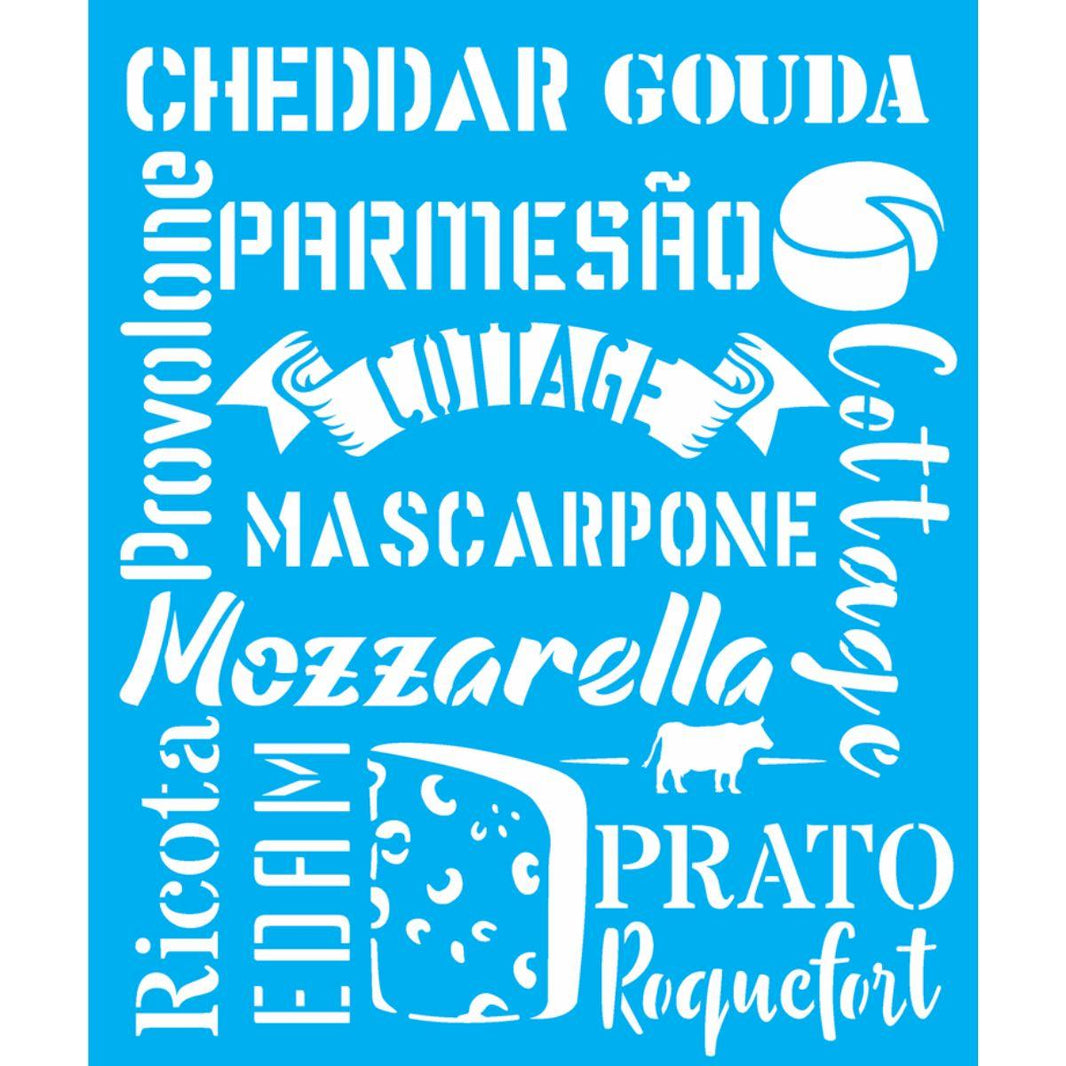 Stencil OPA 20x25 2850 Culinária Estamparia Queijo - Palácio da Arte