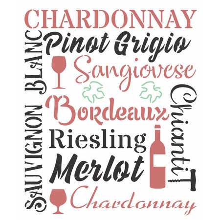 Stencil OPA 20x25 2851 Culinária Estamparia Vinhos - Palácio da Arte