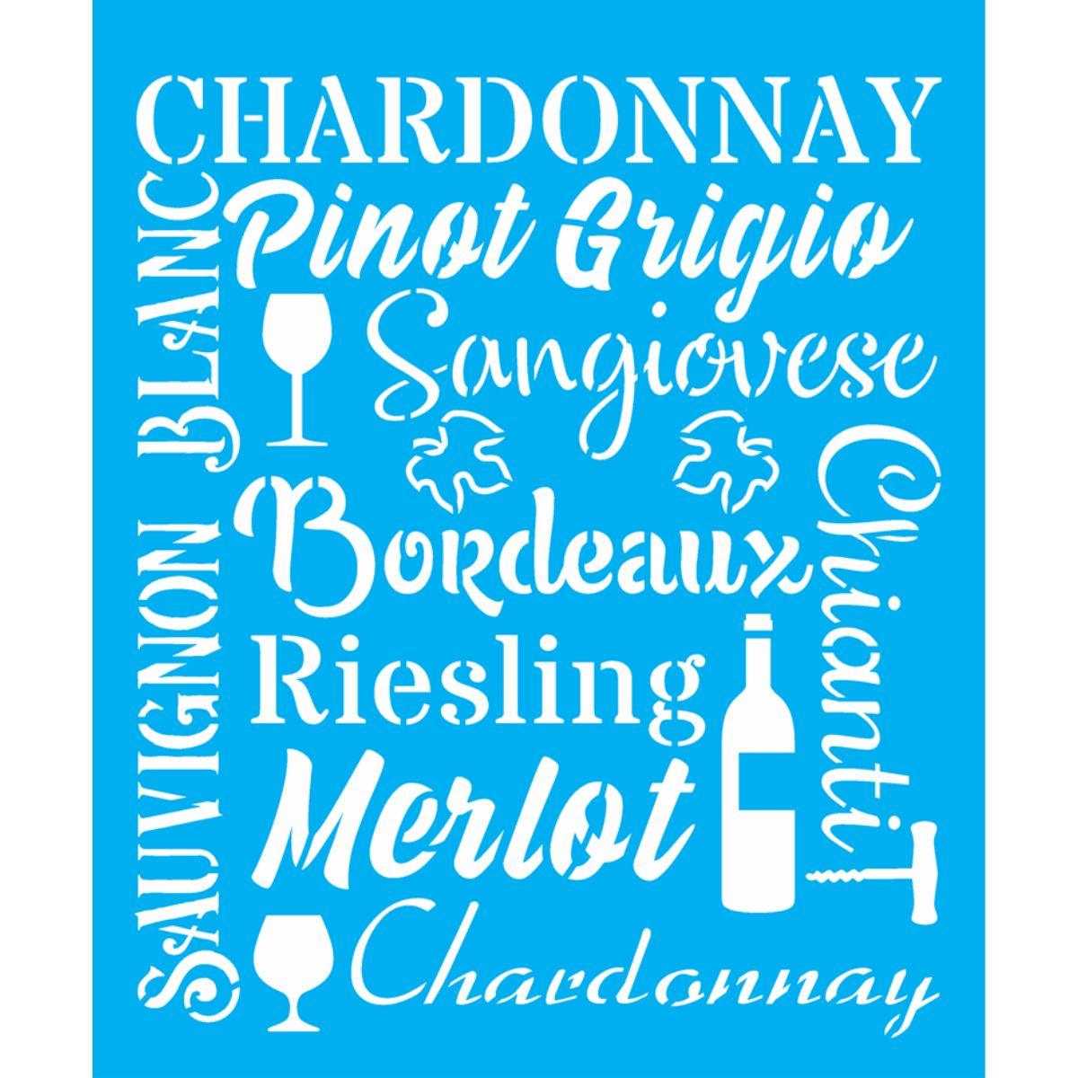 Stencil OPA 20x25 2851 Culinária Estamparia Vinhos - Palácio da Arte