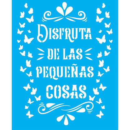 Stencil OPA 20x25 2859 Frase Disfruta de Las Pequeñas Cosas - Palácio da Arte
