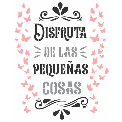 Stencil OPA 20x25 2859 Frase Disfruta de Las Pequeñas Cosas - Palácio da Arte
