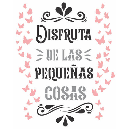 Stencil OPA 20x25 2859 Frase Disfruta de Las Pequeñas Cosas - Palácio da Arte