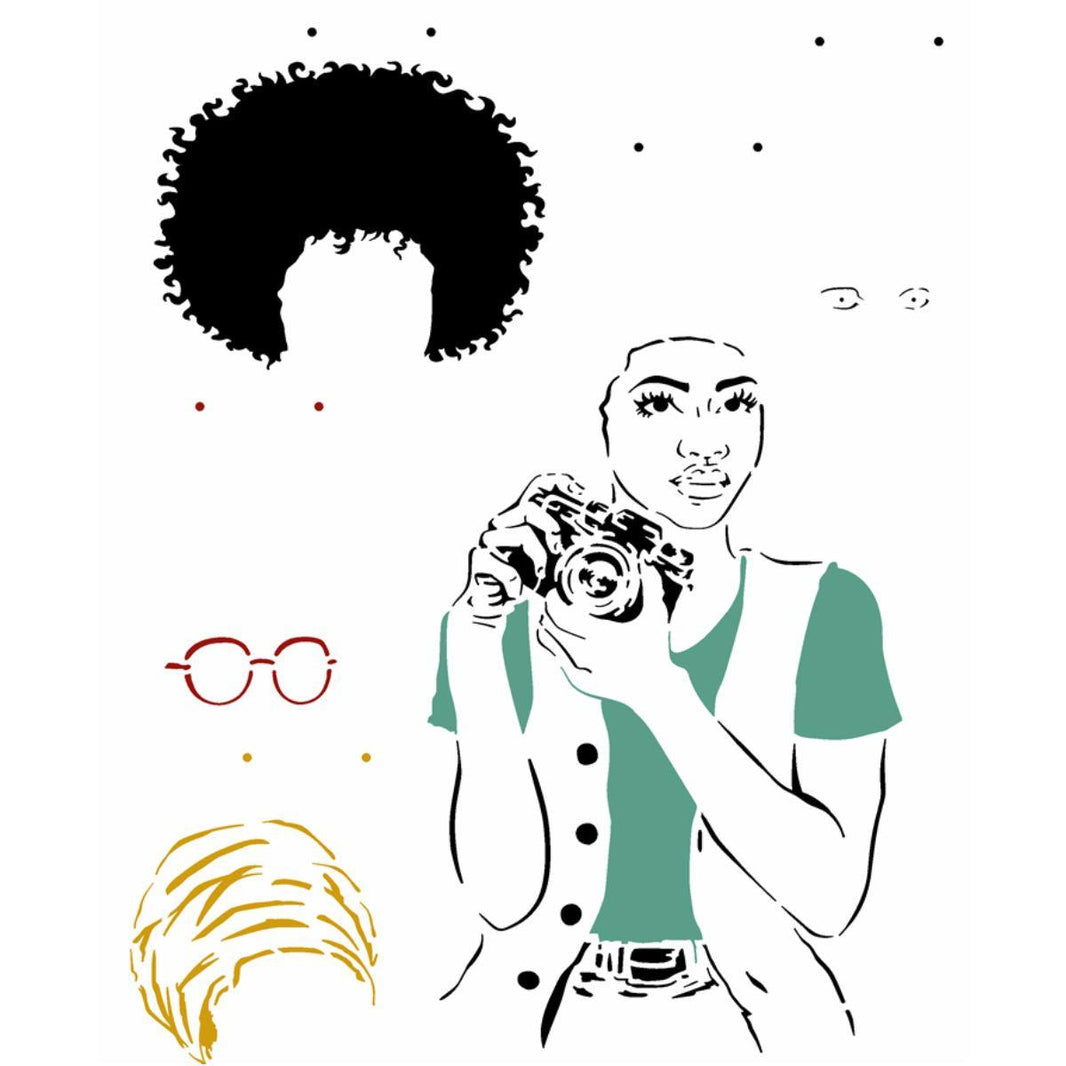 Stencil OPA 20x25 2956 Afro Mulher - Palácio da Arte