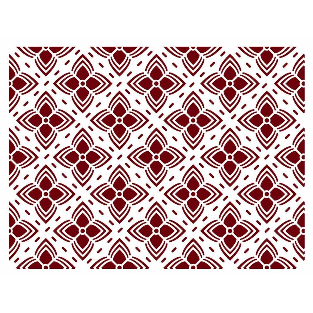 Stencil OPA 20x25 2967 Estamparia Flores 4 Pontas - Palácio da Arte
