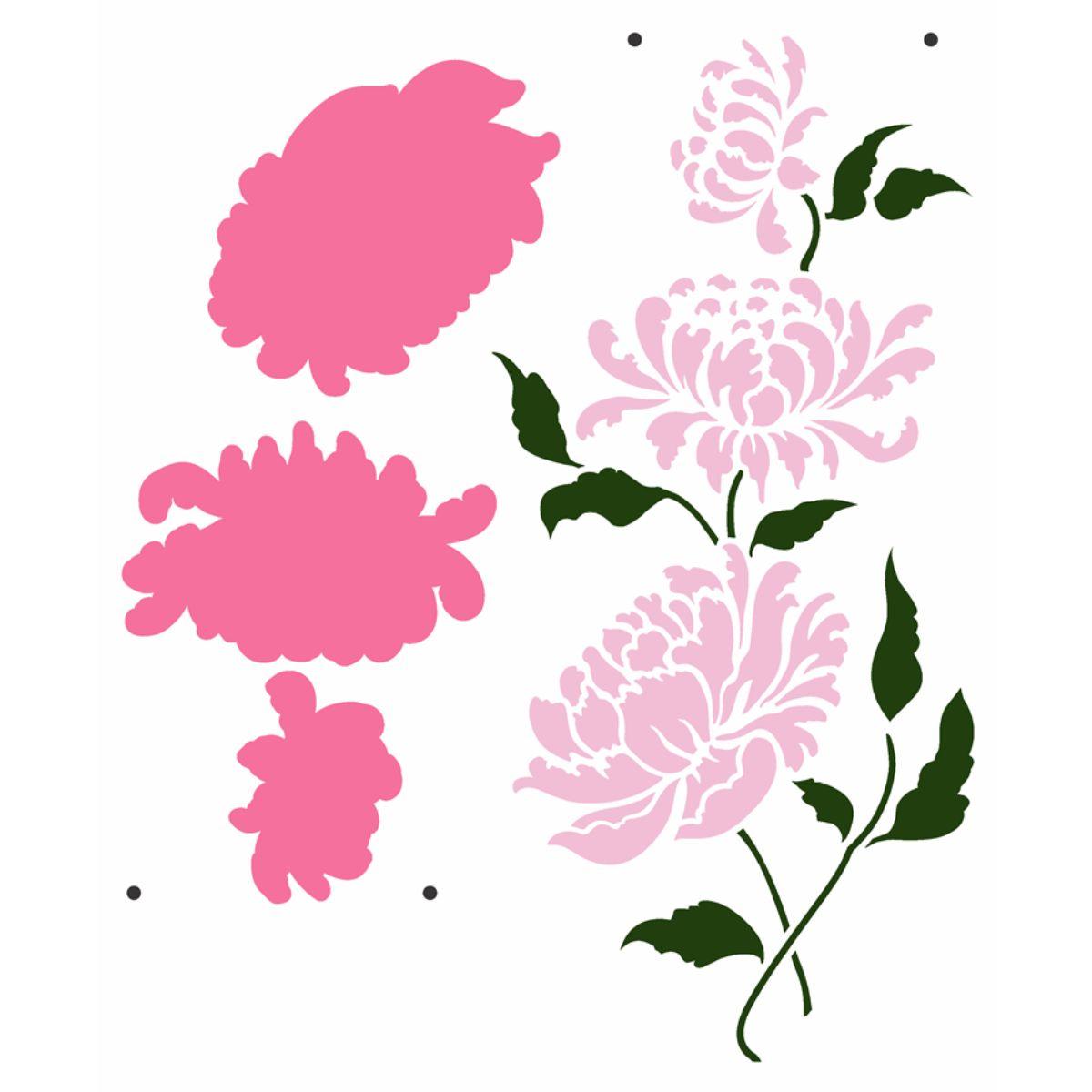 Stencil OPA 20x25 2973 Flor Crisântemo II - Palácio da Arte