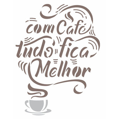 Stencil OPA 20x25 2974 Frase com Café - Palácio da Arte