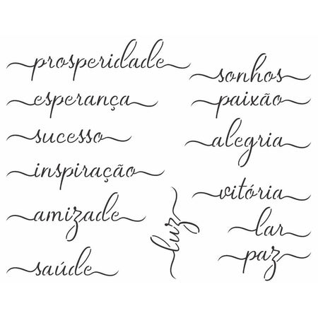 Stencil OPA 20x25 3019 Palavras Lettering I - Palácio da Arte