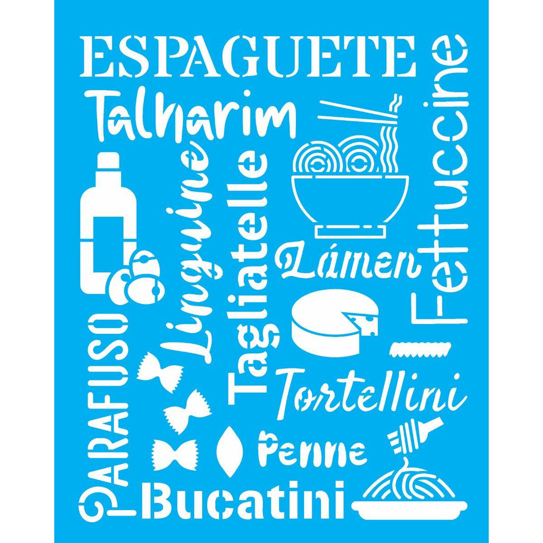 Stencil OPA 20x25 3039 Culinária Estamparia Massas - Palácio da Arte