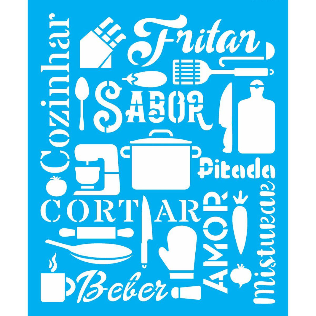 Stencil OPA 20x25 3055 Culinária Estamparia Cozinha - Palácio da Arte