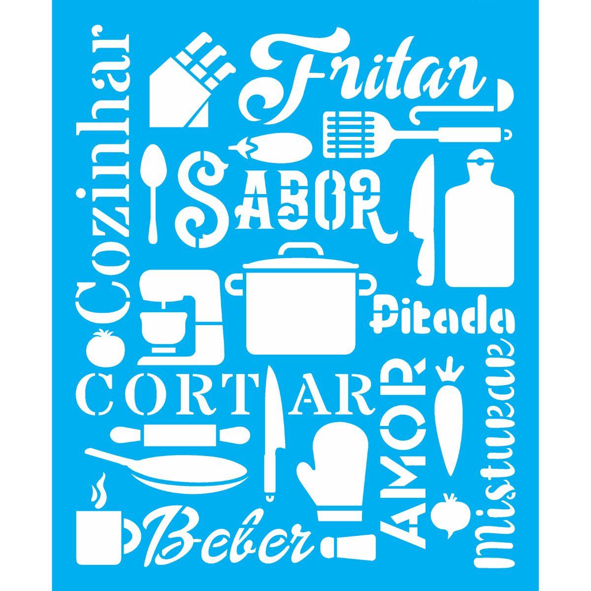 Stencil OPA 20x25 3055 Culinária Estamparia Cozinha - Palácio da Arte