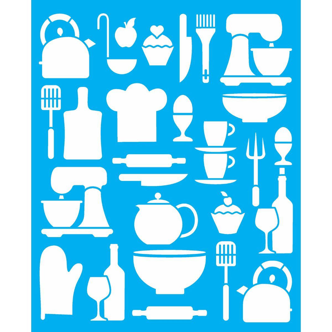 Stencil OPA 20x25 3111 Culinária Estamparia Utensílios - Palácio da Arte