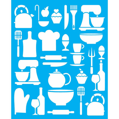 Stencil OPA 20x25 3111 Culinária Estamparia Utensílios - Palácio da Arte