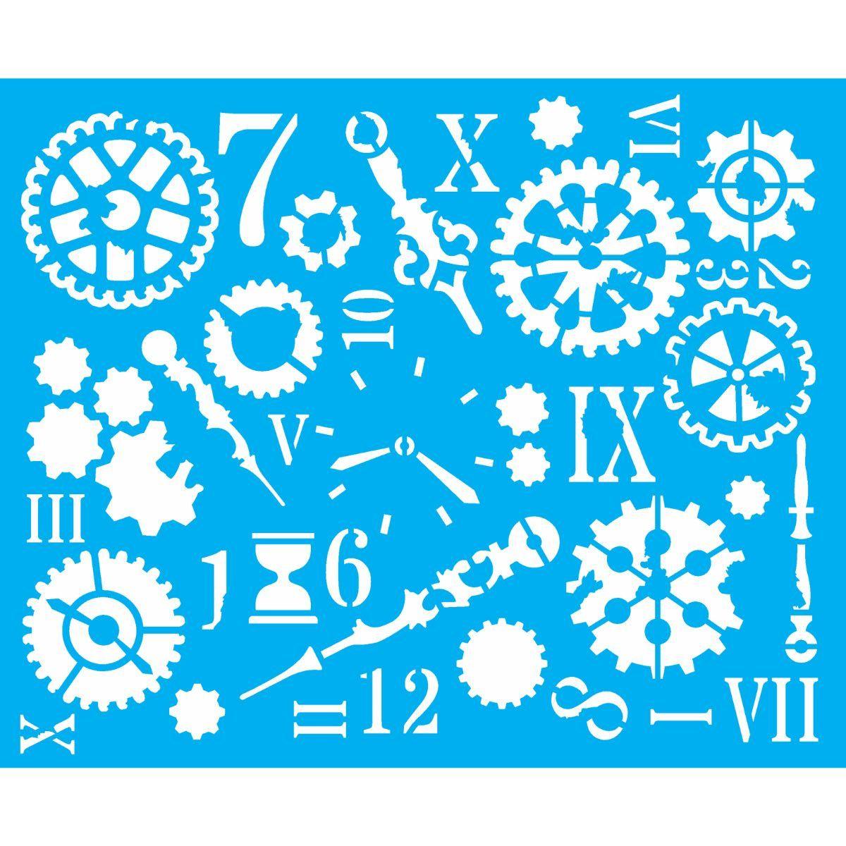Stencil OPA 20x25 3115 Steampunk Art Engrenagens - Palácio da Arte