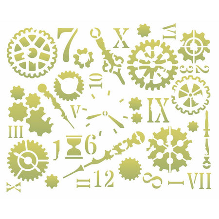 Stencil OPA 20x25 3115 Steampunk Art Engrenagens - Palácio da Arte